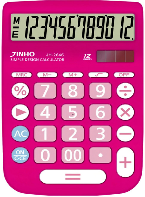 JINHO 京禾 12位元 雙電源桌上型計算機 JH-2646-P, 1台, 蓍草花粉