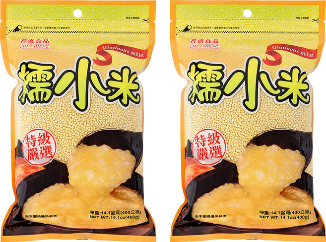 CHI-SHENG 耆盛食品 糯小米, 400g, 2包