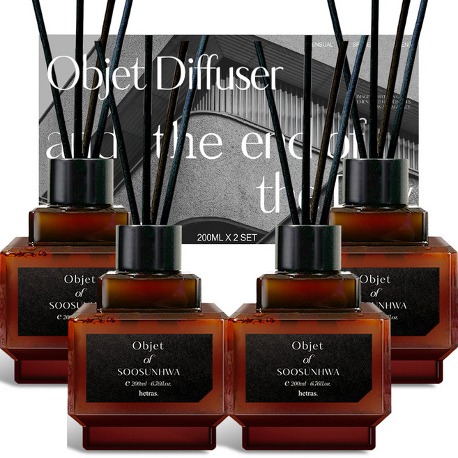 헤트라스 오브제 디퓨저 선물세트, 수선화, 200ml, 4개