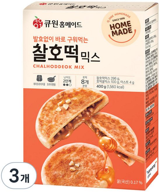 큐원 홈메이드 찰호떡 믹스, 3개, 400g