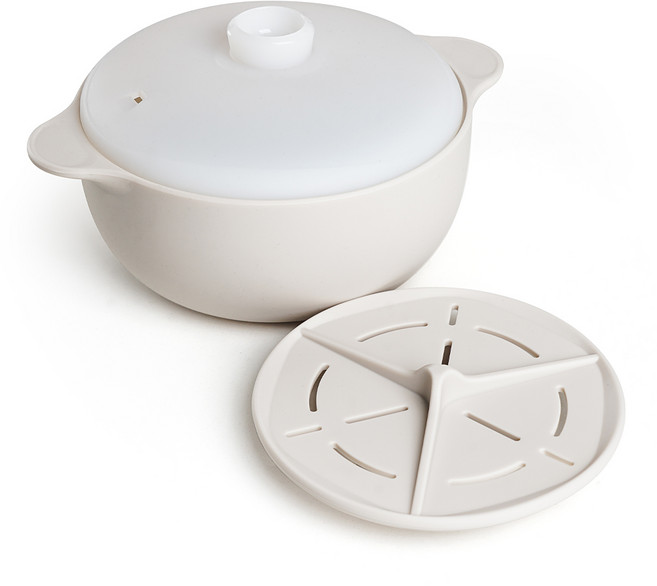 실리가든 국산 실리콘 냄비 찜기 1300ml, 라이트그레이, 1개