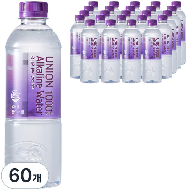 유니온천년알카리수, 500ml, 60개