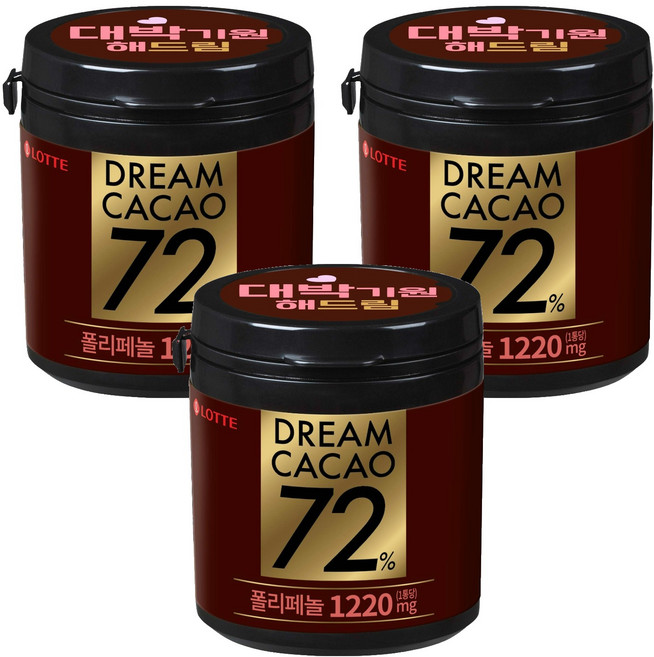 LOTTE 樂天 72%骰子巧克力, 86g, 3罐