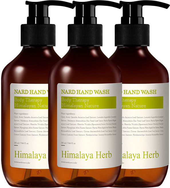 나드 핸드워시 레몬민트, 280ml, 3개
