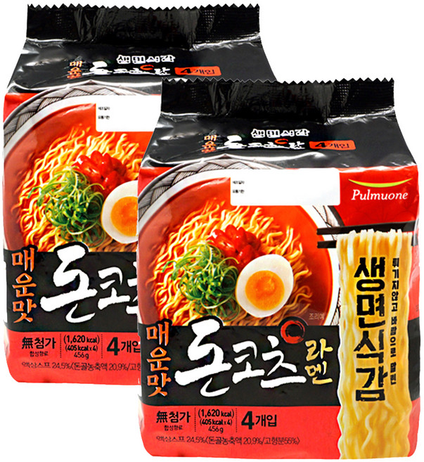 풀무원 생면식감 매운맛 돈코츠라멘 114g, 4개