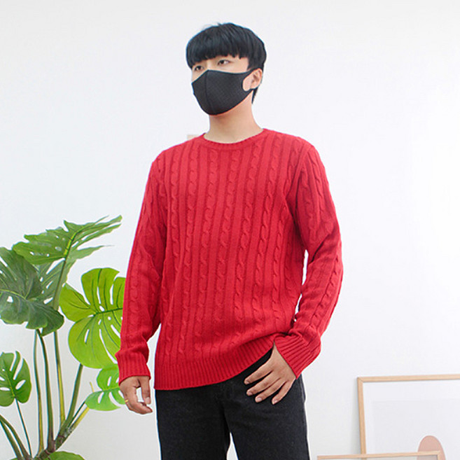 꽈배기 라운드 니트