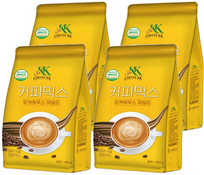 커피케이케이 자판기용 모카하우스 마일드 커피믹스, 900g, 1개입, 4개