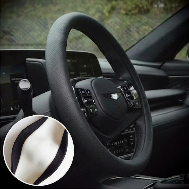 카사장 에어핏 자국 안남는 타공 핸들 커버, 솔리드 블랙