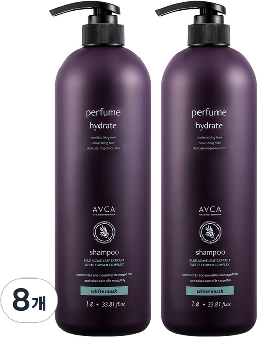 아브카 퍼퓸 샴푸 화이트 머스크향, 1L, 8개