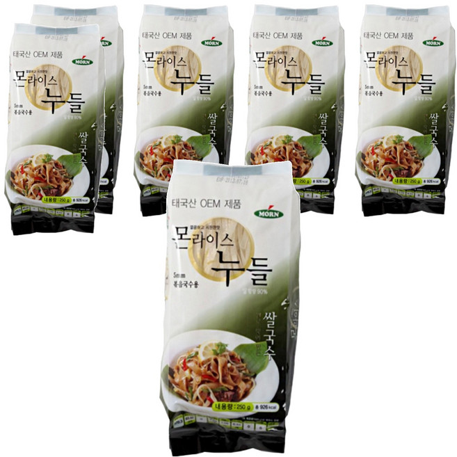 MORN 라이스 누들 5mm, 250g, 6개