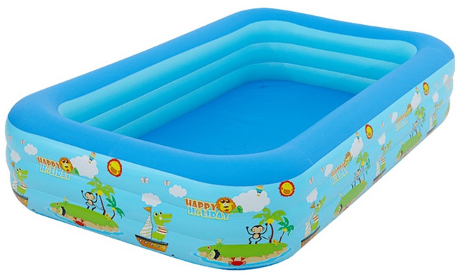 充氣泳池 環保PVC戲水, B款 藍色, 1個