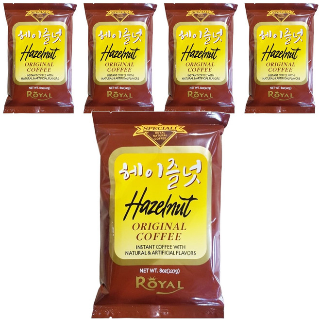 로얄 헤이즐넛향 인스턴트 커피, 227g, 5개