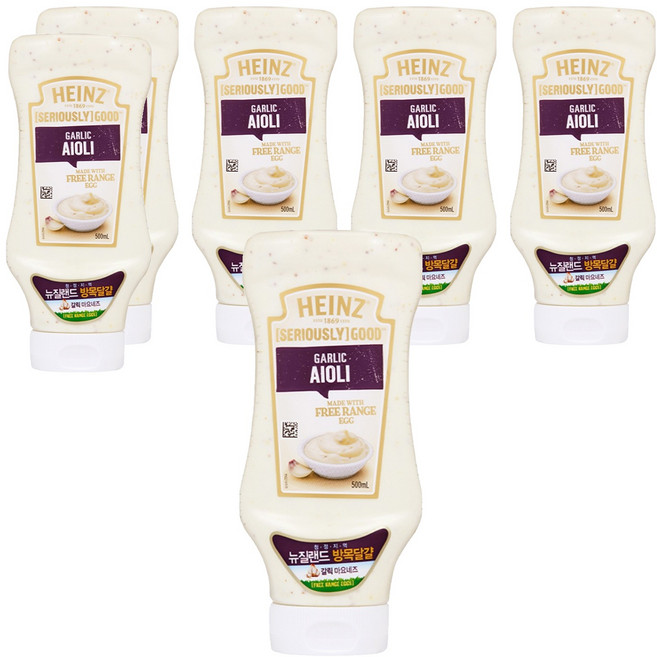 하인즈 굿 아이올리 갈릭 마요네즈, 500ml, 6개
