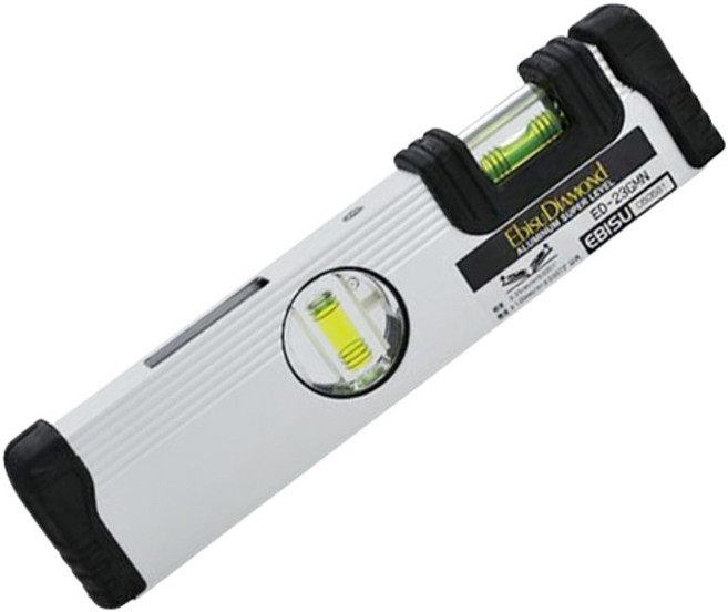 EBISU DiamondG 耐衝擊水平尺 帶G保護器 量角器 V型槽 磷光氣泡管 角度測量, 1個