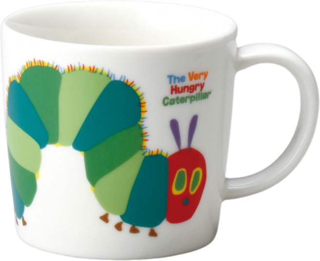 kanesho 金正陶器 馬克杯, 好餓的毛毛蟲 白色, 1個