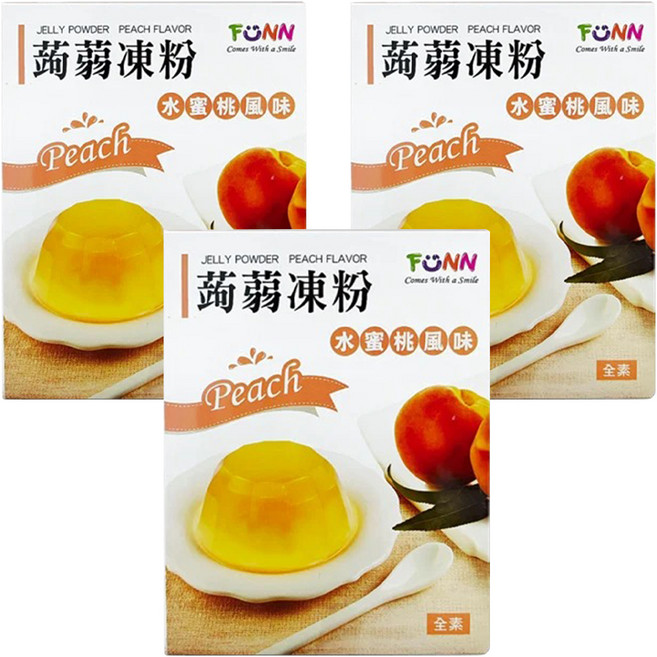 YIN FA 盈發 FUNN FUNN水蜜桃果凍粉, 80g, 3入