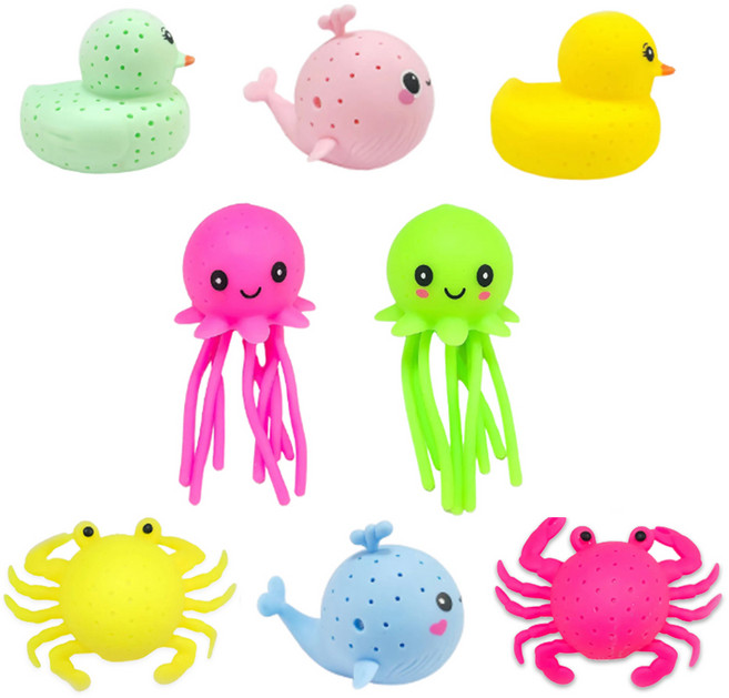 Barun Korea 軟Q水球 海洋朋友 8件組, 混合色, 1套