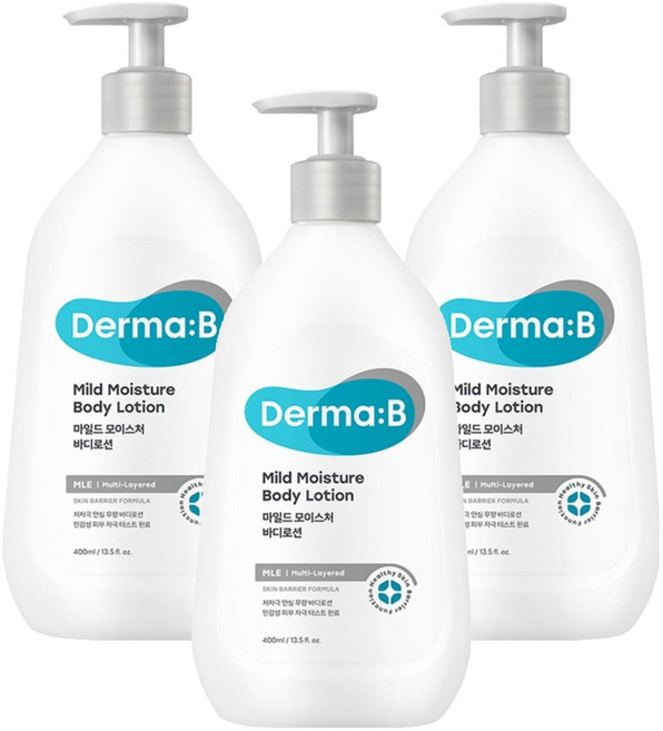 더마비 마일드 모이스처 바디로션 무향, 400ml, 3개