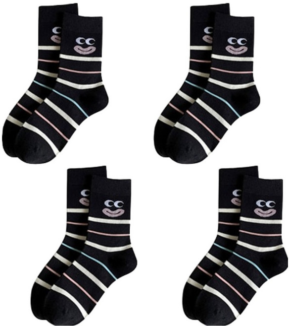 소니오 여성용 큐티 삐에로 패션 양말 4켤레 세트