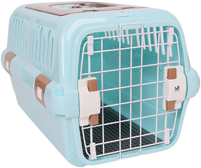 딩동펫 반려동물 더블캐리 이동장 켄넬, 블루, 1개