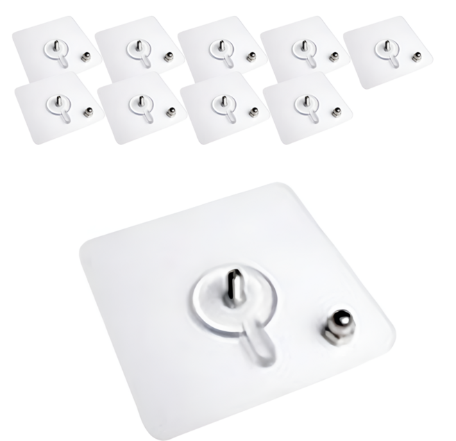 리빙홈디테일 무타공 접착식 나사 매직후크 LHD-038, 투명, 10개