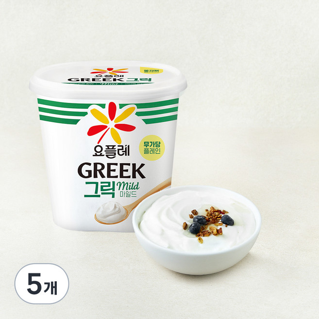 요플레 그릭 마일드 요거트, 900g, 5개