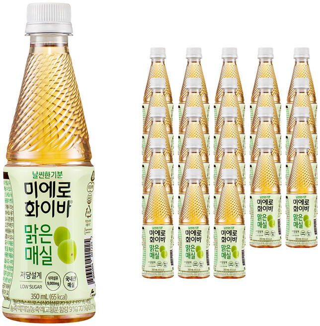 미에로화이바 맑은매실 저당설계 식이섬유 국내산 주스, 24개, 350ml