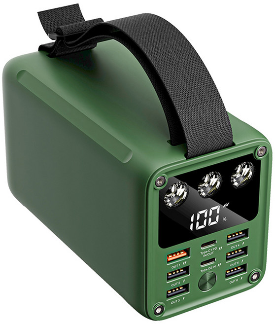 라플루 60000mAh 보조배터리 멀티단자 PD 30W, 그린