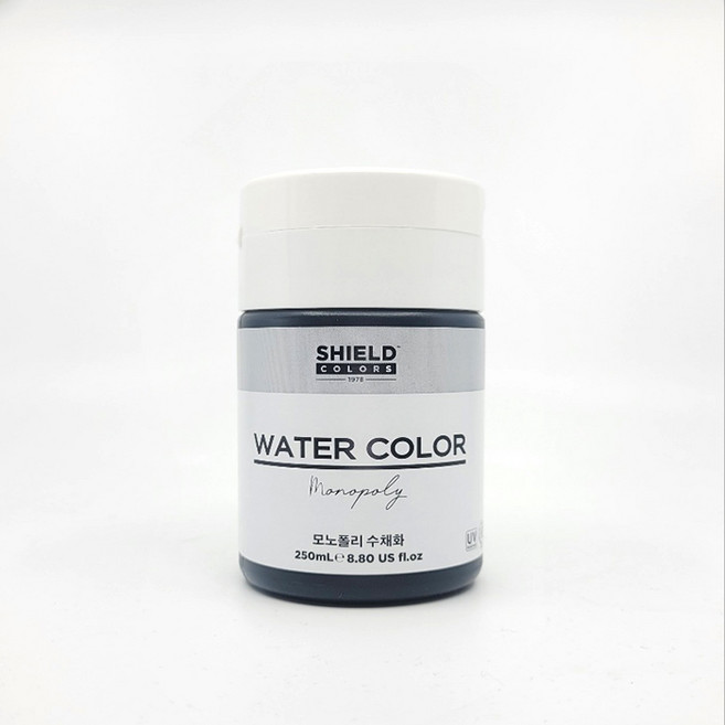쉴드 모노폴리 수채화물감 검정색, 250ml, 1색