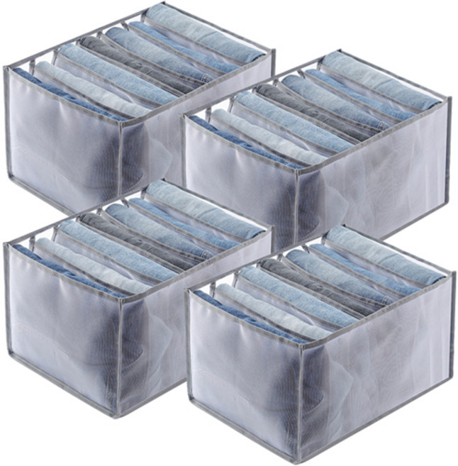 디오셀 망사 통풍 옷장 정리함, 그레이, 4개