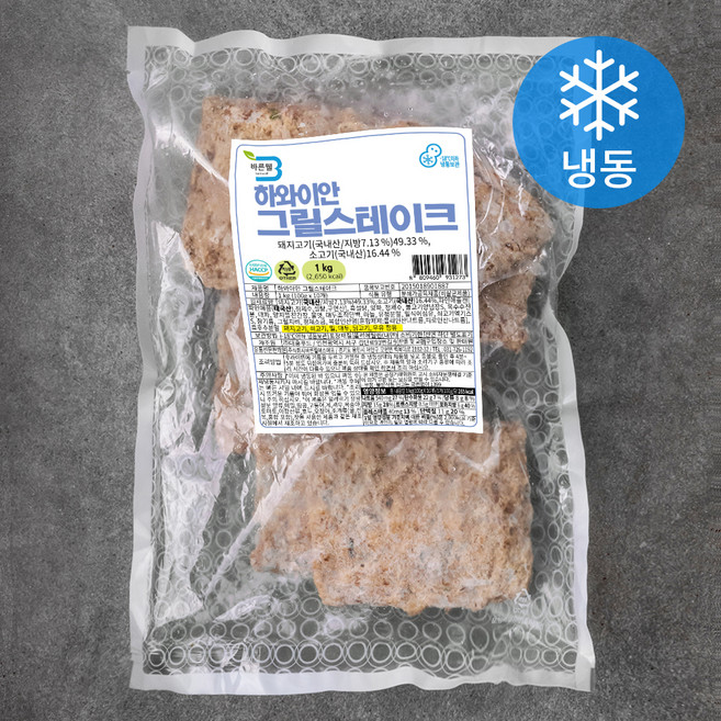 바른웰 하와이안 그릴스테이크 10개입 (냉동), 1kg, 1개