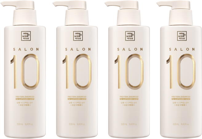 mise en scene 魅尚萱 Salon 10 蛋白質洗髮乳 受損髮質適用, 500ml, 4個