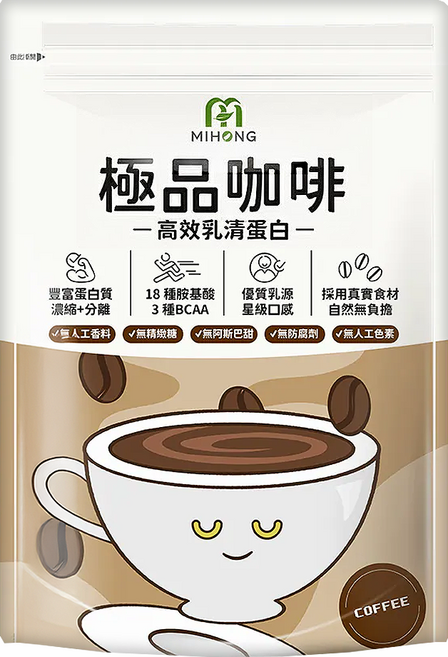 MIHONG 米鴻生醫 高效乳清蛋白 極品咖啡, 500g, 1袋