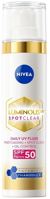 NIVEA 妮維雅 台灣公司貨 LUMINOUS630淡斑煥白UV防禦乳SPF50, 1瓶, 40ml