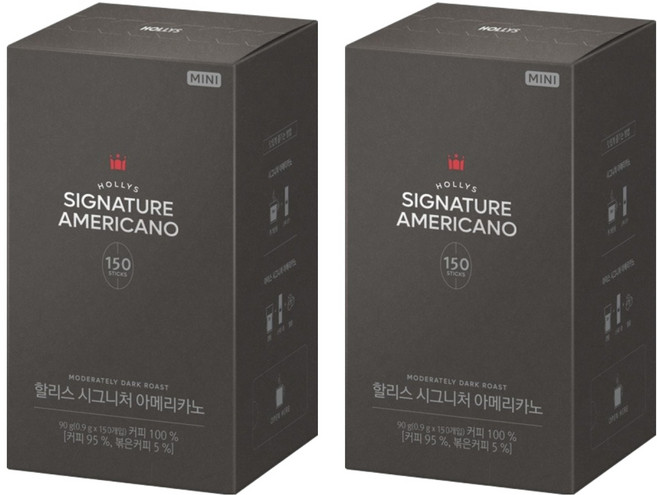 할리스 시그니처 아메리카노 미니 다크 원두커피믹스, 900mg, 150개입, 2개