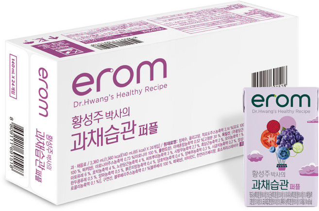 이롬 과채습관 퍼플, 140ml, 24개