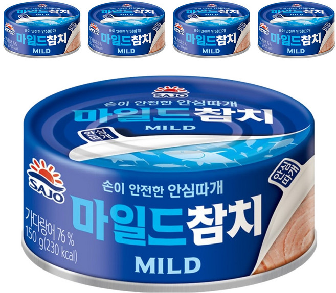 사조참치 마일드 참치, 150g, 5개