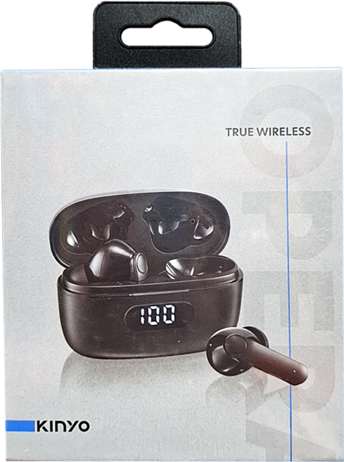 Kinyo Wireless 主動降噪 入耳式 無線耳機 Bluetooth V5.1 IPX5 ENC Bass Boost LED Display 5H Playtime 黑色 BTE-3907