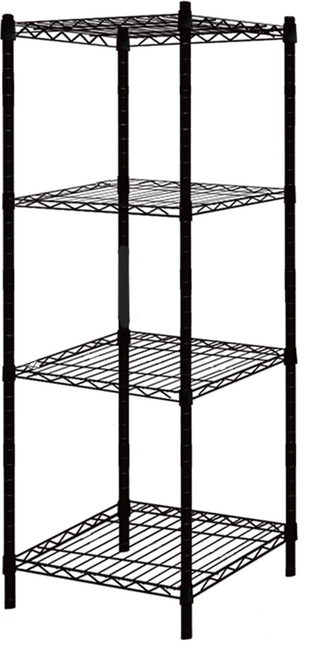 KI WISH 居家生活 輕型四層架 46x40x180cm 黑色 DIY 免工具輕鬆裝, 4層
