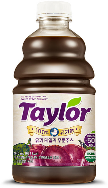 테일러 유기농 푸룬주스, 946ml, 1개
