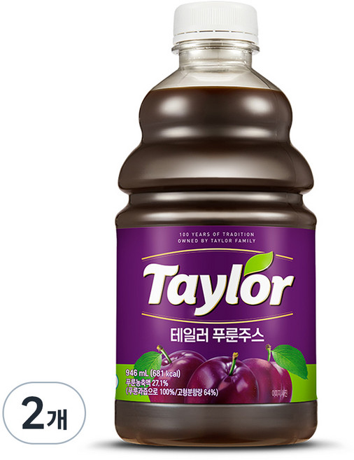 테일러 푸룬 주스, 946ml, 2개