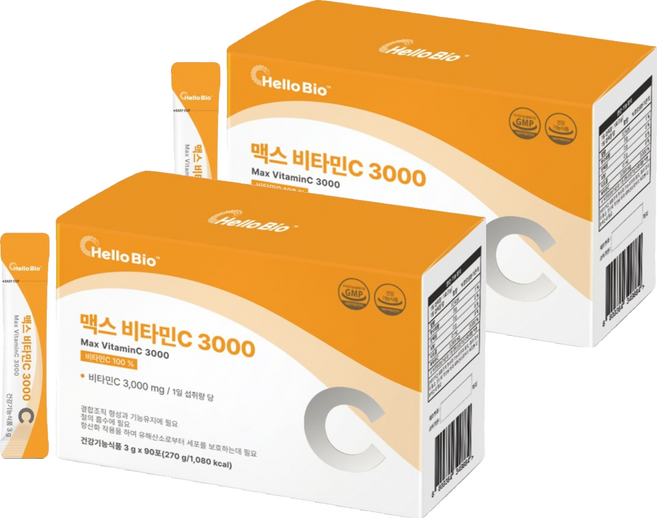 헬로바이오 맥스 비타민C 3000 90p, 270g, 2개