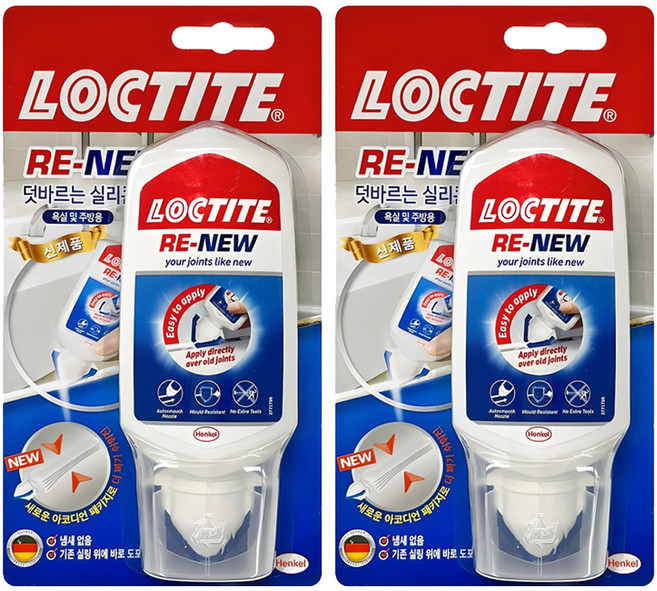 록타이트 리뉴 화이트 덧바르는 실리콘 80ml, 2개