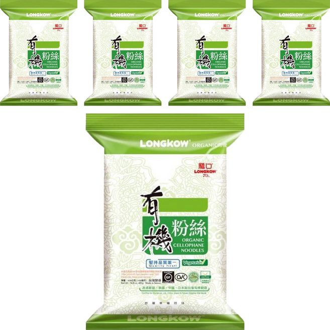 龍口 有機粉絲, 420g, 5包