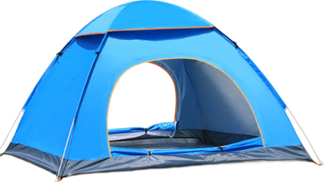 西格傢飾 自動收納遮陽抗UV帳篷, 藍色, 3-4人