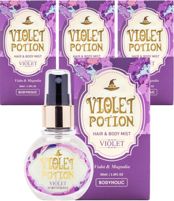 바디홀릭 바디미스트 바이올렛, 50ml, 4개