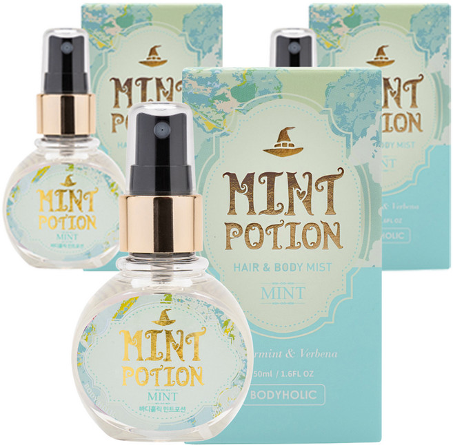 바디홀릭 민트포션 바디미스트, 50ml, 3개