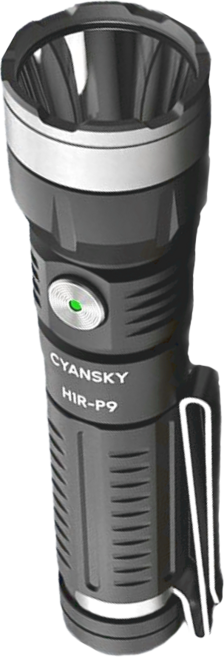 CYANSKY 1300流明240米多功能手電筒 H1R-P9 102 x 25.4 x 20mm 70g, 黑色, 1個