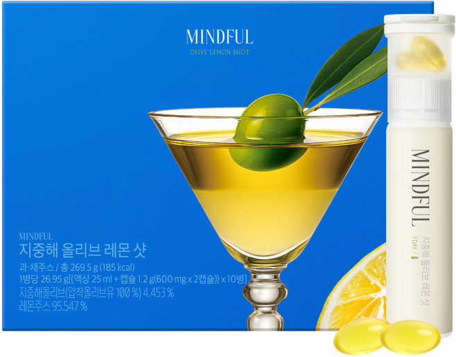 푸드올로지 마인드풀 지중해 올리브 레몬샷 269.5g, 10회분, 1개