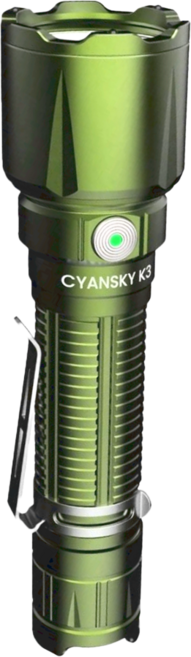 CYANSKY K3 V2.0戰術手電筒 高性能 遠距離700米射程 強光, 軍綠, 1支